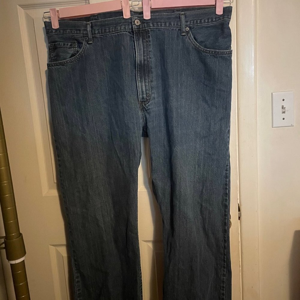 Levi's Big and Tall Mens 550 Tapered Leg Relaxed Fit Dark Stone Jean 46W X 34W - Picture 2 of 4